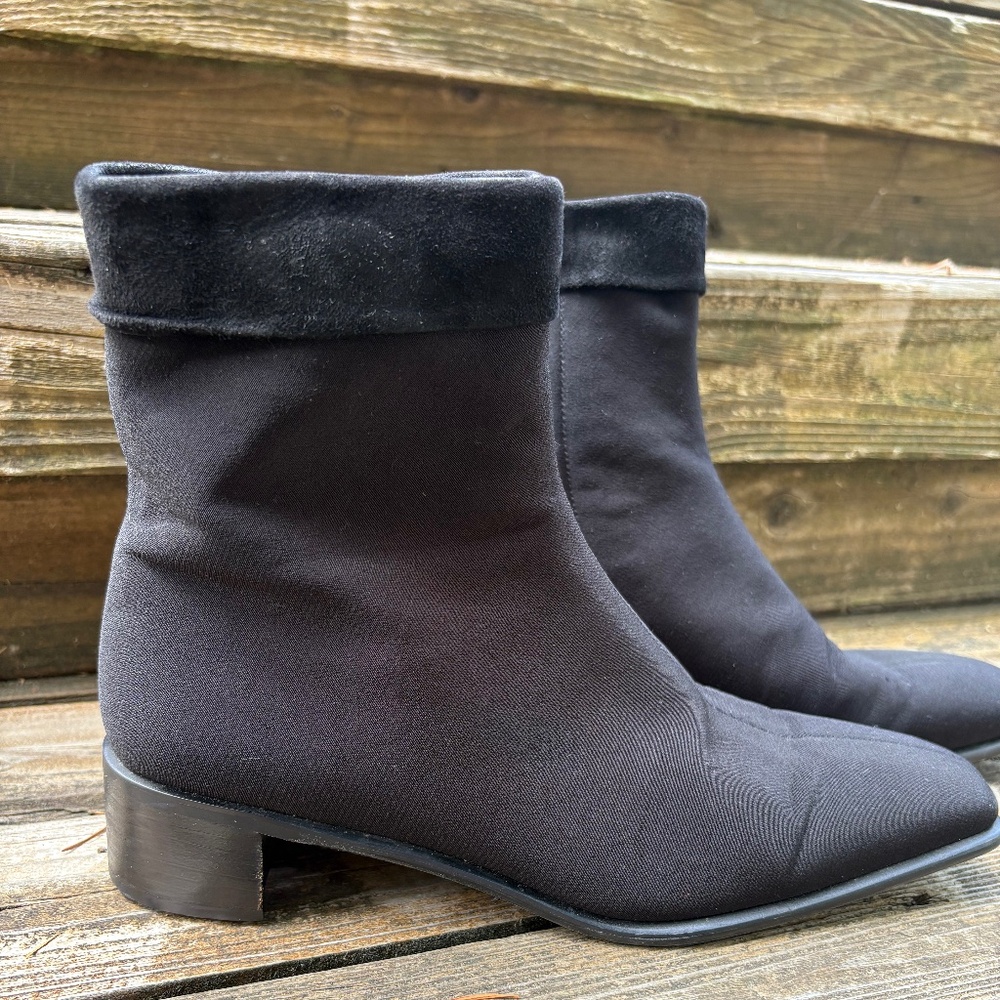 Gor-Tex Stuart Weitzman Ankle Boots • Square Toe • Block Heel • size 7.5